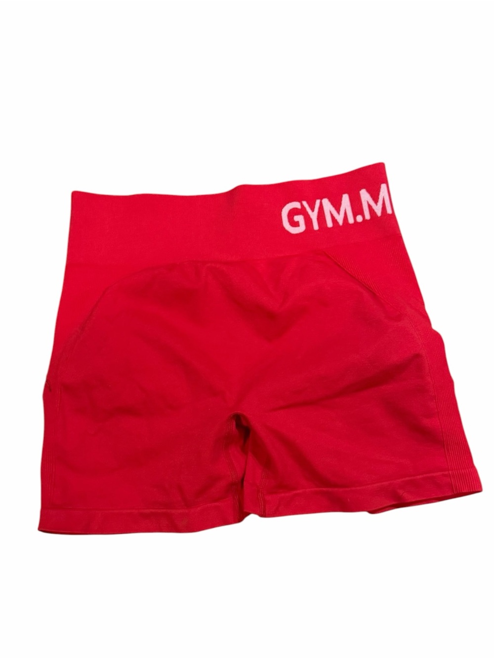 GYM.M Red Seamless High-Rise Athletic Shorts